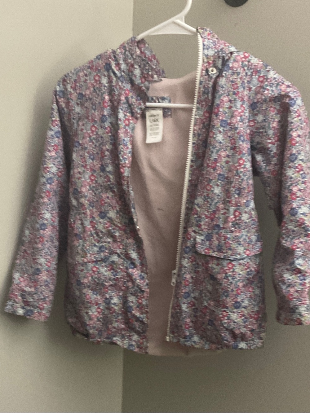 Carter's Floral Print Hooded Raincoat in Pink, Blue, Purple
